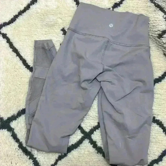 Lululemon Size 4 Wunder Under Pant High-Rise Tech Mesh 28 Dark Chrome Legging - Picture 2 of 12